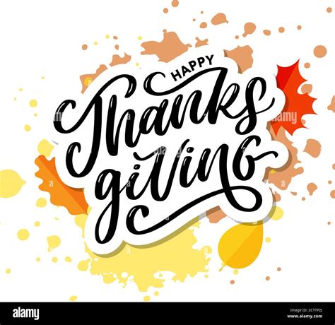 happy thanksgiving lettering calligraphy text brush vector Stock Vector ...