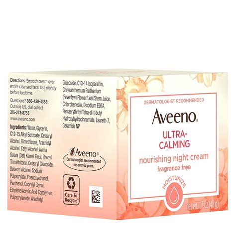 Aveeno Ultra Calming Nourishing Night Cream For Sensitive Skin With