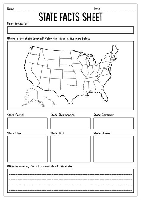 State Facts Worksheets