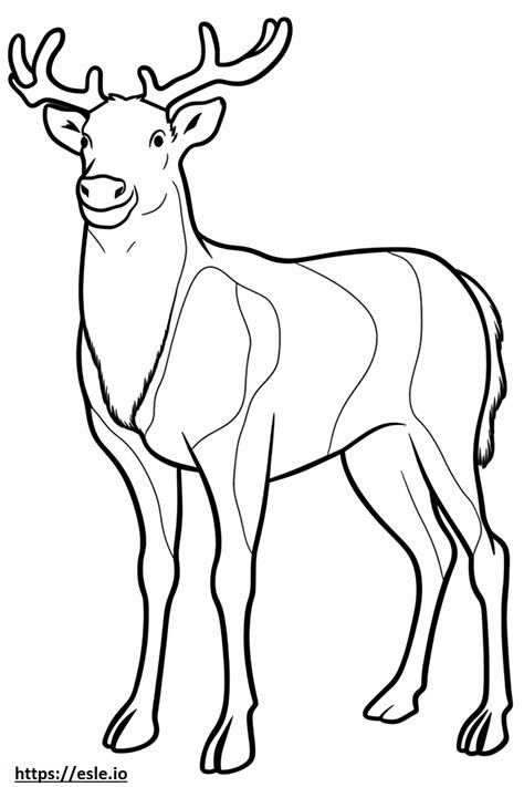 Caribou Cute Coloring Page