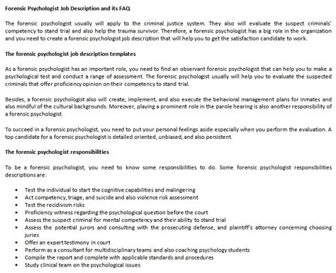 Forensic Psychologist Job Description And Its Faq Shop Fresh