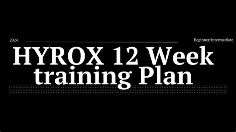 Hyrox 12 Week Training Plan Fitness And Endurance Training Plan Etsy UK