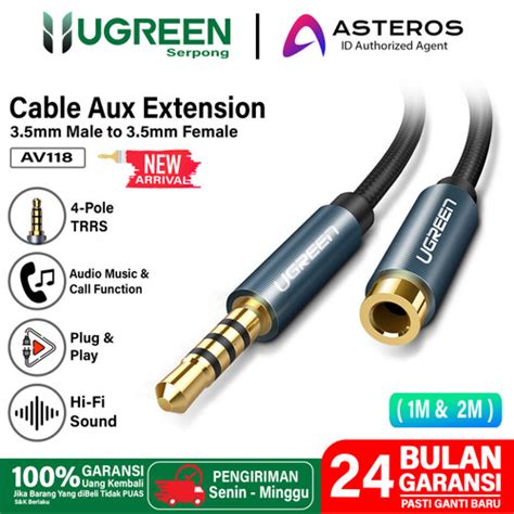 Jual Ugreen Kabel Aux Audio Extension Mm Trrs Male To Female Braided