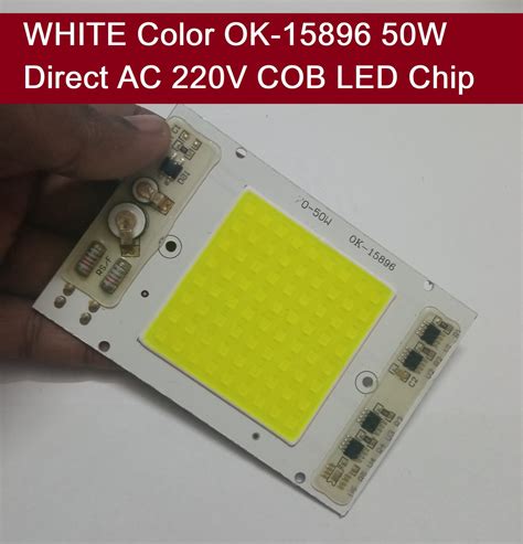 WHITE Color OK 15896 50W Direct AC 220V 50W Size 105x70mm COB SMD LED