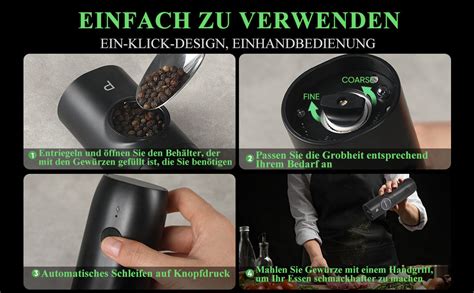 Zoyidoux Elektrische Salz Und Pfefferm Hle Er Set Wiederaufladbare