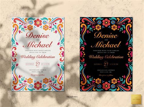 Mexican Theme Wedding Invitations 12 Templates B W Mexican Style