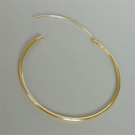 Large Gold Hoop Earrings Gold Hoops 45 Mm Gold Plated Etsy