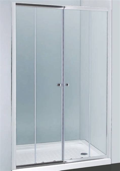 Semi Frameless Double Sliding Door Shower Screen Black