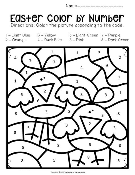 Easter Color By Number Free Printables