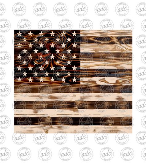 Digital File Burnt Wooden American Flag Skinny Tumbler Etsy