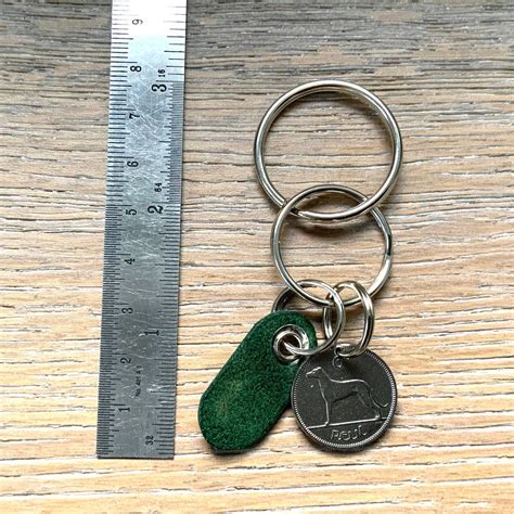 Irish Sixpence And Green Shamrock Key Chain Ireland Coin Etsy Uk