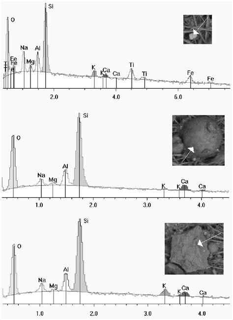 Eds Spectra For Hard Mineral Contamination Particles Extracted From The