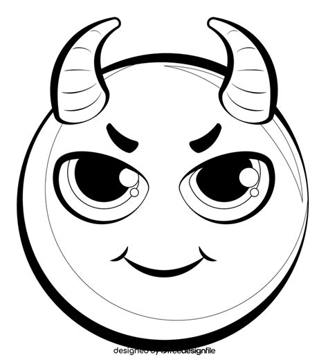 devil demon emoji emoticon smiley drawing black  white clipart