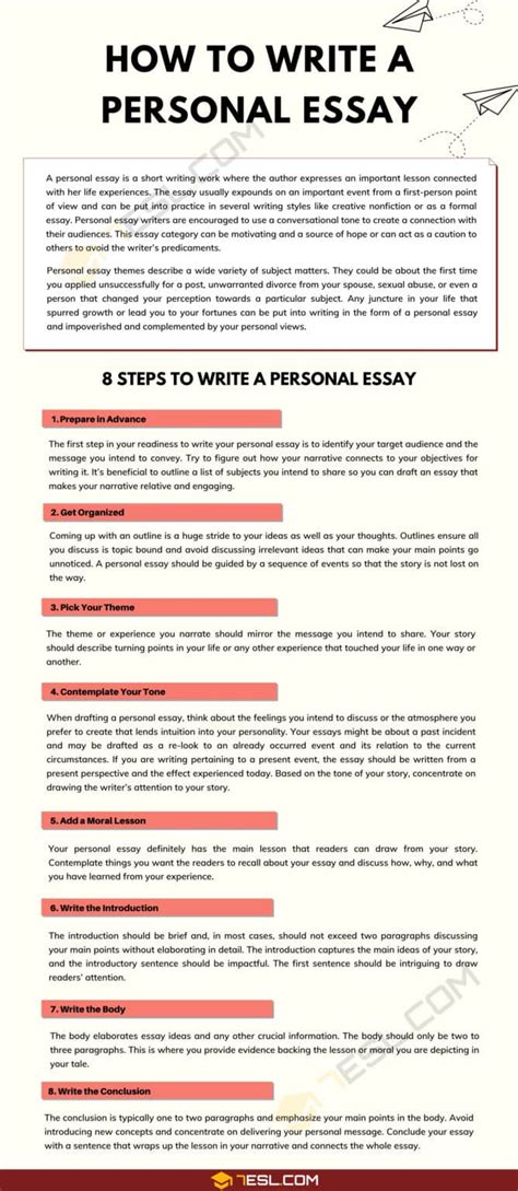 Personal Essay How To Write A Personal Essay In English 7ESL