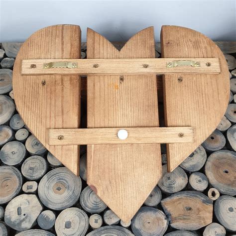 Rustic Wooden Heart With Shelf And Key Hooks