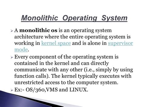 Architecture of operating system