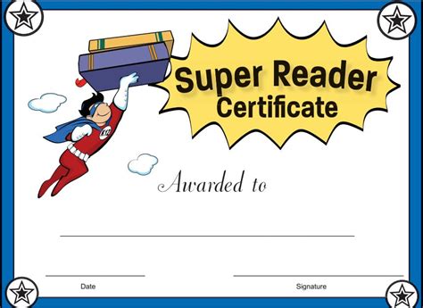 Reading Certificate Template | printable receipt template