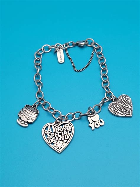 James Avery Charm Bracelet With Birthday Charm And 3 Gem