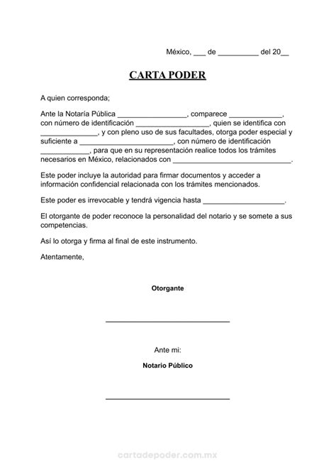 Formato De Una Carta Poder En Word Para Descargar The Best Porn