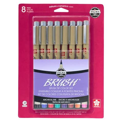 Pigma® Brush™ Pen 8 Color Set Brush Pens Michaels