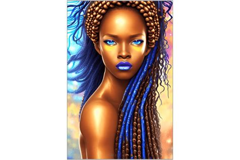 African Woman With Blue Eyes Graphic By Jemr Creative Fabrica