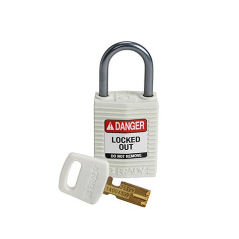 Brady Safekey Compact Hangslot Aluminium Beugel Wit Lockout