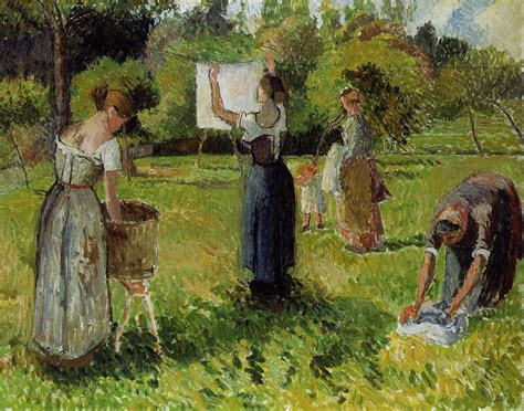 Laundresses At Eragny 1901 Painting Camille Pissarro Oil Paintings