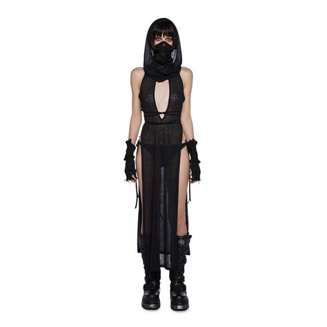 Darker Wavsdolls Kill Maxi Dress Tempo Hooded Maxi Depop