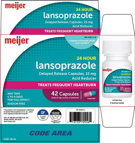 Meijer Distribution Inc Lansoprazole Delayed Release Capsules 15 Mg Drug Facts