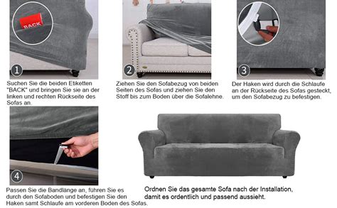 Amazon de YSTELLAA Samt Sofa Überzug 3 Sitzer Stretch Sofabezug