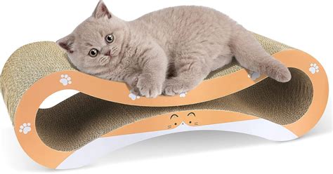 Furjoy Griffoirs Pour Chats Courbes Carton Ondul Pour Chat Avec Herbe