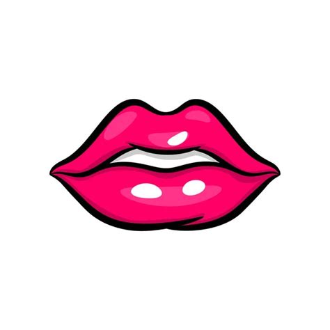 Pink Lips Teeth Vector Art Stock Images Depositphotos