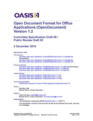 Fillable Online Docs Oasis Open OASIS Open Document Format For Office