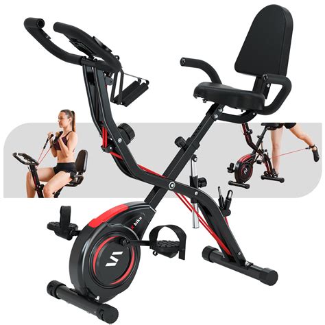 SINUODE Folding Exercise Bike with Arm & Leg Workout, 4-in-1 Recumbent