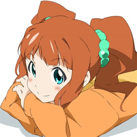 Safebooru 1girl Blush Brown Hair Green Eyes Idolmaster Lying On