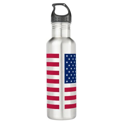 Usa Patriotic American Flag Stripes Water Bottle Zazzle