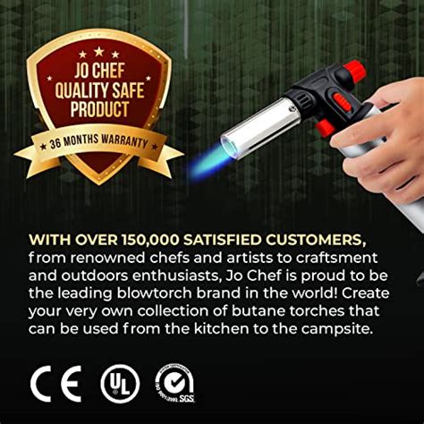 Jo Chef Kitchen Torch Blow Torch Refillable Butane Torch With Safety