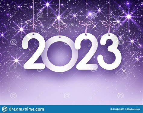 Hanging 2023 Sign On Night Winter Background Vector Illustration