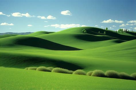 Premium Ai Image Beautiful Spring Day Green Rolling Hills