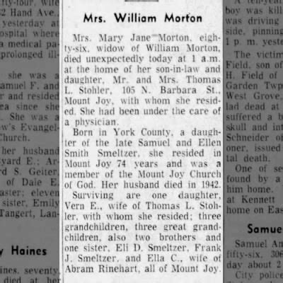 Obituary For Morton Newspapers