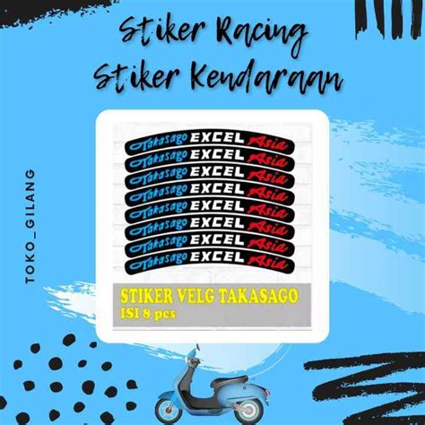 Stiker Velg Takasago Excel Asia Thailook Isi 8 Pcs Lazada Indonesia