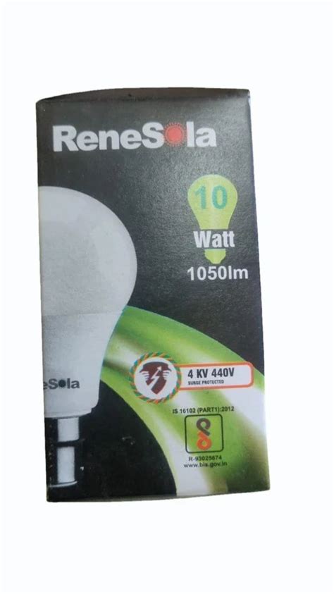 Plastic 9W Renesola 10 W Led Bulbs 6500K White At Rs 3000 Box Of 100