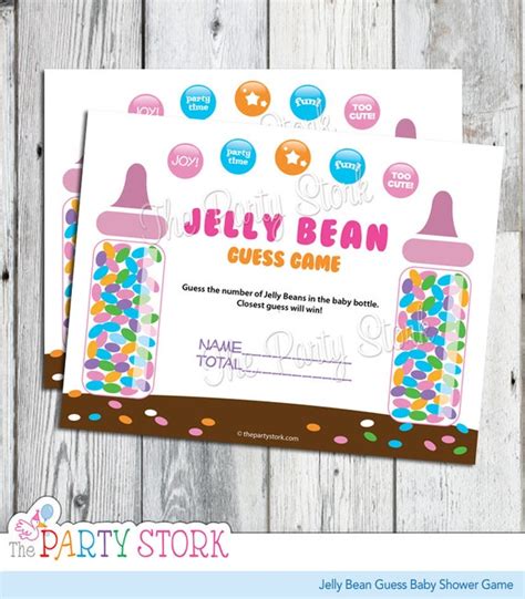 Candy Guessing Game Jelly Bean Guess Baby Shower Game Printable Candy