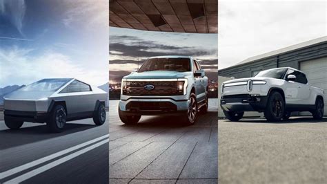 Electric Pickup Trucks Faceoff Tesla Cybertruck Vs Ford F 150 Lightning Vs Rivian R1t Dax