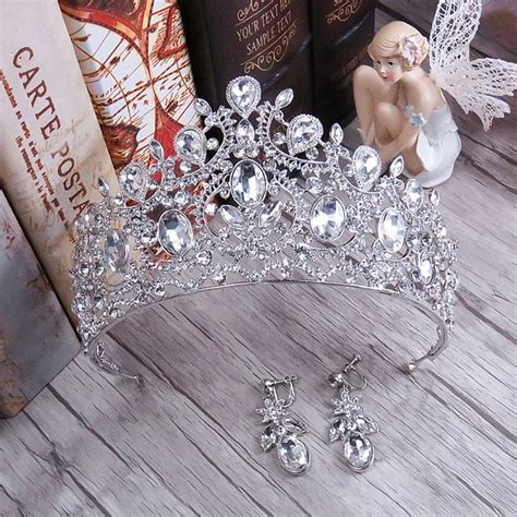 Aliexpress.com : Buy European Silver Plated Tiara Set Classic Crystal Quinceanera Crowns Wedding ...