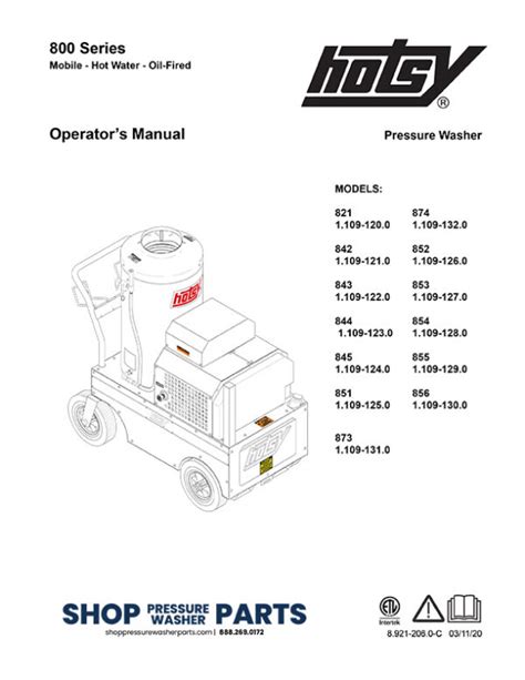 Hotsy Pressure Washer Parts Manual