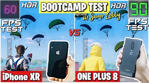 Iphone Xr Vs One Plus Pubg Fps Meter Test In Bootcamp Same Lobby