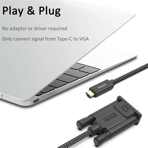 Dteedck Cable Usb C A Vga De Pies Cable Usb Tipo C Thunderbolt A