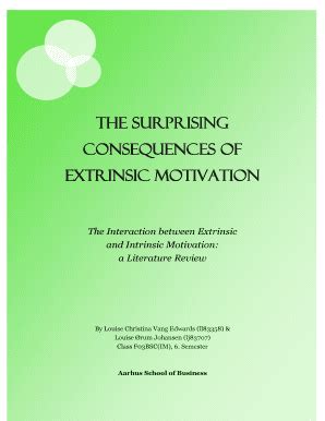 Fillable Online The Surprising Consequences Of Extrinsic Motivation Fax