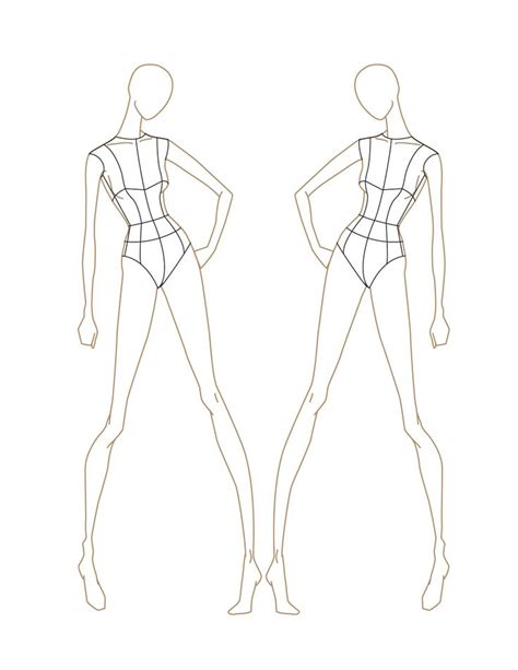 Best Free How To Draw Fashion Sketch Templates Free For Download ...